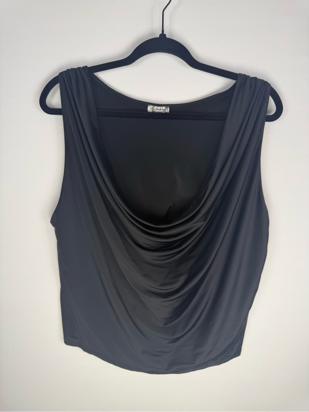 Free People Women’s City Nights Cowl Neck Sleeveless Top, Black, Size: XL